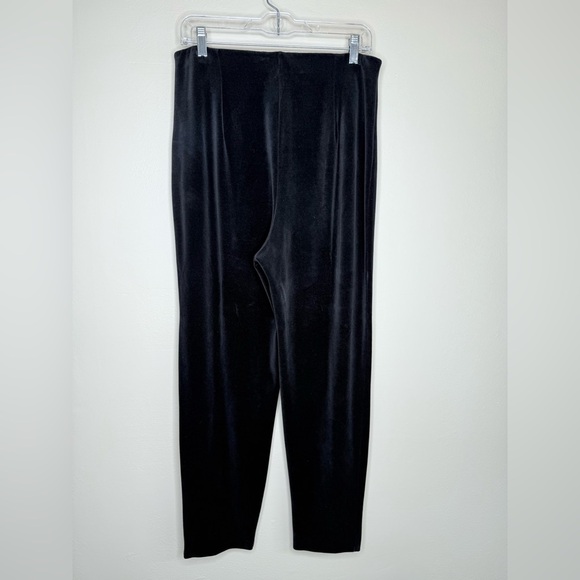 Nina Charles Black Velvet Pants Elastic Waist Size Large - Picture 2 of 8